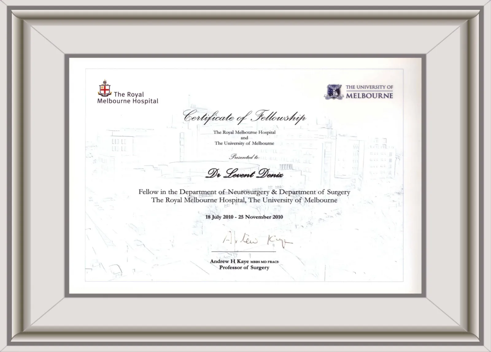 The Royal Melbourne Hospital — Op. Dr. M. Levent Deniz